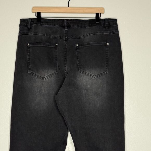 Simply Be Denim Womens Jeans 16R Black Wash Bootcut Straight Stretch - Picture 9 of 9